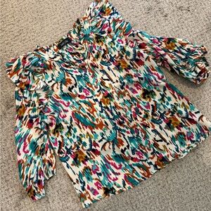 fab'rik Multicolor Ruffle Sleeve Blouse